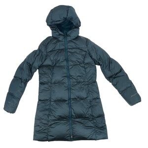 Eddie Bauer Peacock Blue Luna Peak Down Hooded Parka Coat Size Small Women's